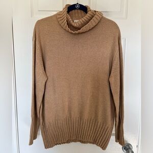 A new day Women’s Camel Turtleneck Sweater - Casual Cozy Knit size m